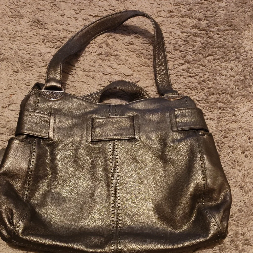 Brighton Metallic Leather Shoulder Bag with Heart Charm - Picture 3 of 4